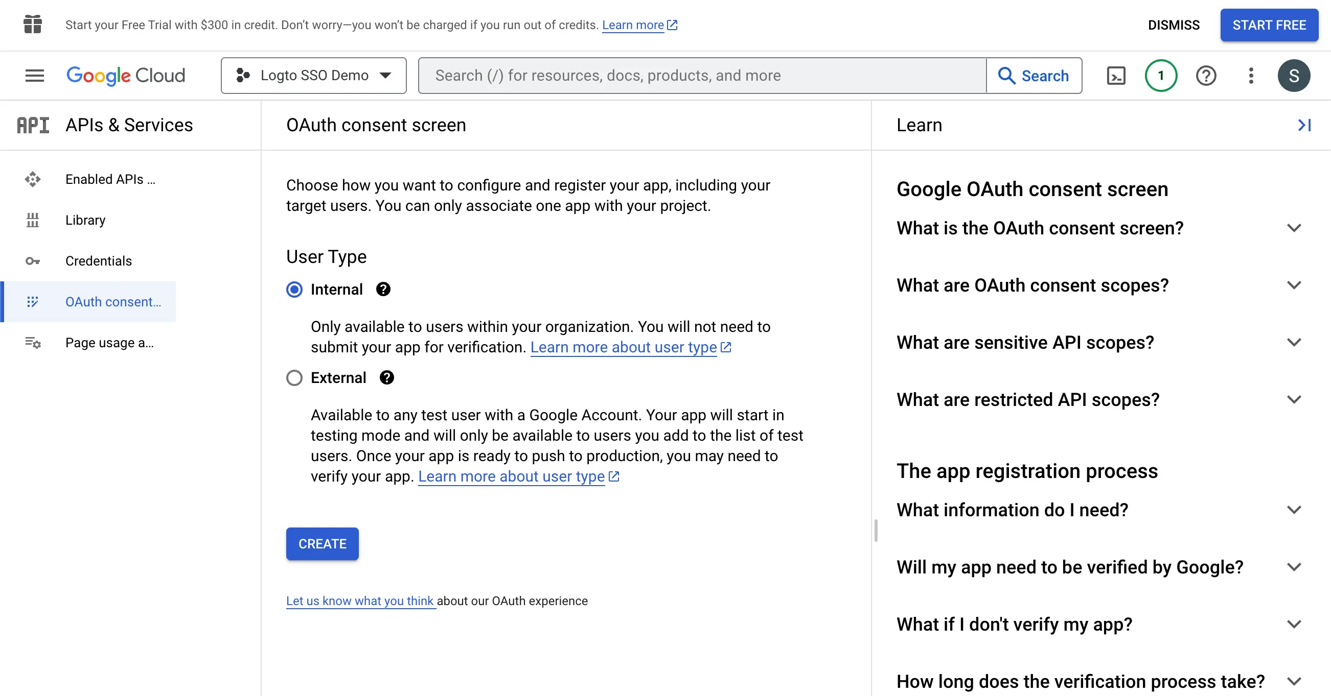 Tipo de usuário da tela de consentimento do Google Workspace.webp